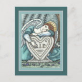 CARTE POSTALE AMOUREUX ANGE GUARDIEN, CÉMETTRE MOURNING ART RIP (Devant)