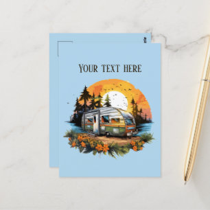 Carte Postale Amoureux de camping mignons ajoutez du texte 