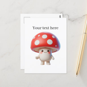 Carte Postale Amoureux de champignons mignons personnalisables 