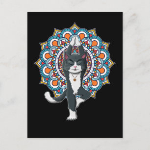 Carte Postale Amoureux de chat de yoga Mandala Chakra Kit de dét