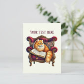 Carte Postale Amoureux de chats lisant mignons (Debout devant)