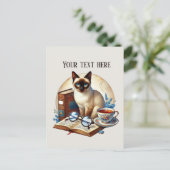 Carte Postale Amoureux de chats lisant mignons (Debout devant)