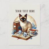 Carte Postale Amoureux de chats lisant mignons (Devant)