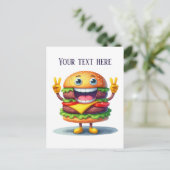 Carte Postale Amoureux de cheeseburger drôle ajouter le message (Debout devant)