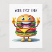Carte Postale Amoureux de cheeseburger drôle ajouter le message (Devant)