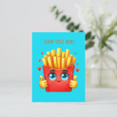 Carte Postale Amoureux de frites amusants ajouter du texte (Debout devant)