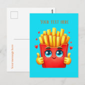 Carte Postale Amoureux de frites amusants ajouter du texte (Devant / Derrière)