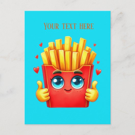 Carte Postale Amoureux de frites amusants ajouter du texte (Devant)