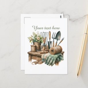 Carte Postale Amoureux de jardinage mignons personnalisables