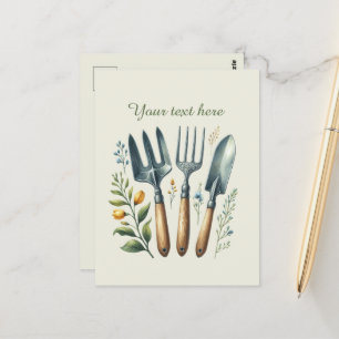 Carte Postale Amoureux de jardinage mignons personnalisables