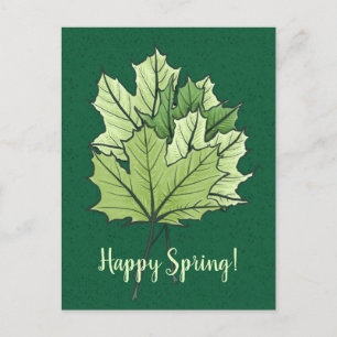 Carte Postale Amoureux de la nature aux feuilles d'érable vertes