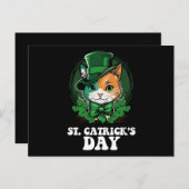 Carte Postale Amoureux de les chats de la Saint-Patrick (Devant / Derrière)