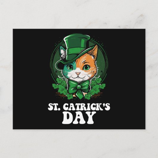 Carte Postale Amoureux de les chats de la Saint-Patrick (Devant)