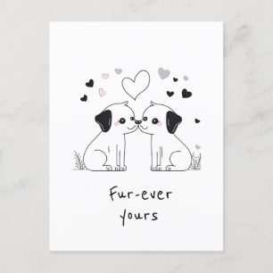 Carte Postale Amoureux de les chiens mignons, quatre pour toujou
