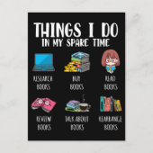 Carte Postale Amoureux de livres auteur roman lecture amateur de (Devant)