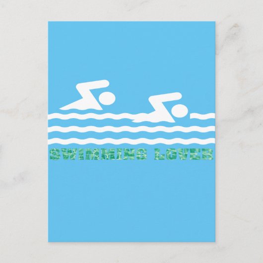 Carte Postale Amoureux de natation (Devant)