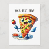 Carte Postale Amoureux de pizza amusante ajouter du texte (Devant)