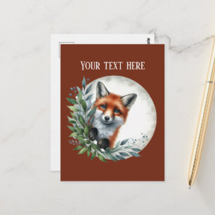 Carte Postale Amoureux de renards mignons personnalisables