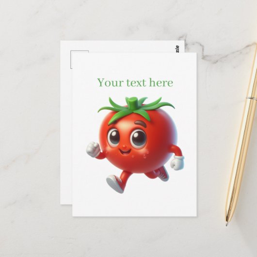 Carte Postale Amoureux de tomates mignonnes ajoutez du texte  (Devant/Arrière en situation)