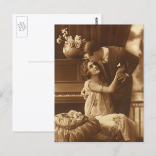 Carte Postale Amoureux de Vintage, Amour Romantique Musique Roma