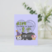 Carte Postale Amoureux des chats 2e anniversaire Tshirts et cade (Debout devant)