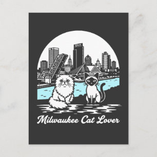 Carte Postale Amoureux des chats de la ville de Milwaukee dans l