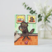 Carte postale Amoureux des chats / Merci (Debout devant)