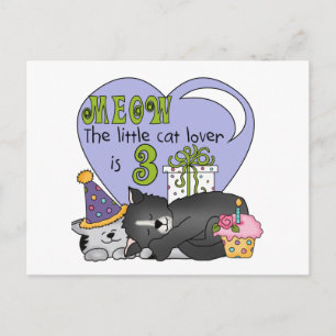 Carte Postale Amoureux des chats T-shirts et cadeaux 3e annivers