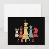 Carte Postale Amoureux des échecs | Jeu d'échecs Checkmate Cadea (Devant / Derrière)