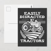 Carte Postale Amoureux des Tracteurs Agriculture distraite (Devant / Derrière)