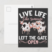 Carte Postale Amoureux des vaches humour animal de ferme blague (Devant / Derrière)