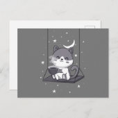 Carte Postale Amoureux du café pour chats mignons, cadeau de caf (Devant / Derrière)