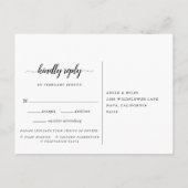 Carte postale Ampersand Monogram RSVP avec choix d (Dos)