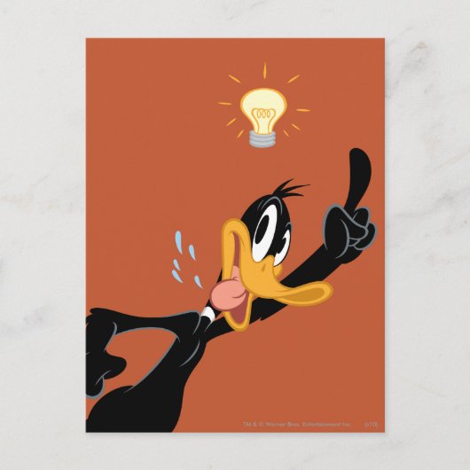 Carte Postale Ampoule au-dessus de la tête de DAFFY DUCK™ (Devant)
