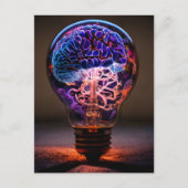 Carte Postale Ampoule électrique du cerveau (Devant)