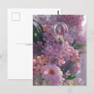 Carte Postale Ampoule en fleurs, Croisement