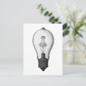 Carte Postale Ampoule vintage Steampunk (Debout devant)