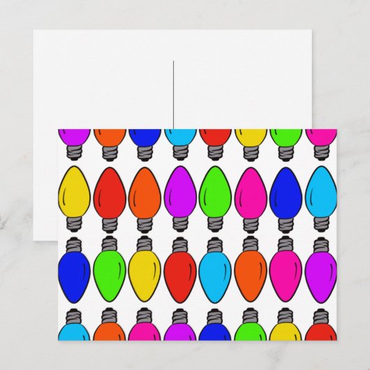 Carte Postale Ampoules de Noël Motif (Devant / Derrière)