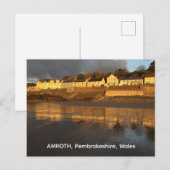 Carte Postale Amroth, Pembrokeshire, Wales Lights on Beach (Devant / Derrière)