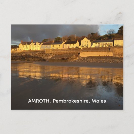Carte Postale Amroth, Pembrokeshire, Wales Lights on Beach (Devant)