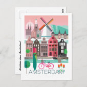 Carte postale Amsterdam (Devant / Derrière)