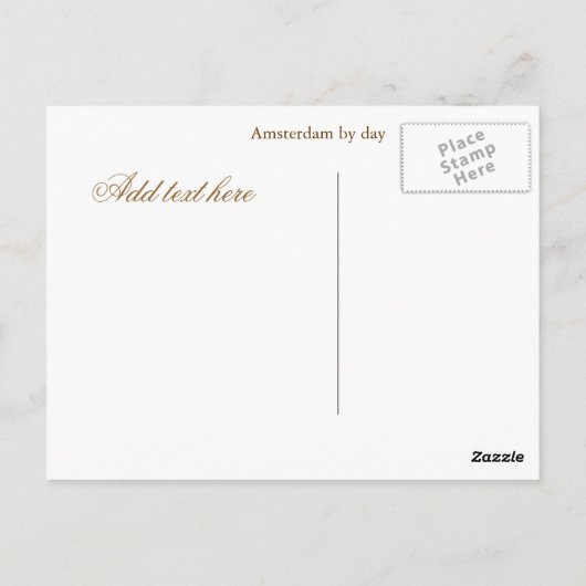 Carte postale Amsterdam (Dos)