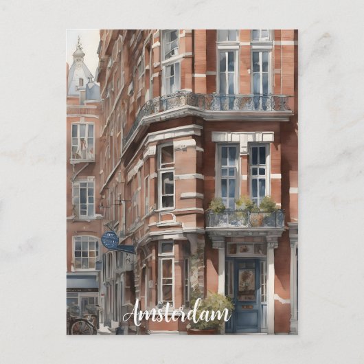 Carte Postale Amsterdam aquarelle (Devant)