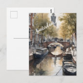 Carte Postale Amsterdam aquarelle (Devant / Derrière)