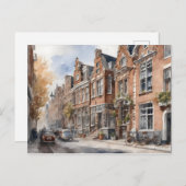 Carte Postale Amsterdam aquarelle (Devant / Derrière)