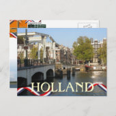 Carte postale Amsterdam Bridge Holland (Devant / Derrière)