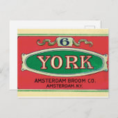 Carte Postale Amsterdam Broom Company New York NY Étiquette Vint (Devant / Derrière)