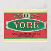 Carte Postale Amsterdam Broom Company New York NY Étiquette Vint (Devant)