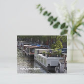 Carte postale Amsterdam Canal House Boats (Debout devant)