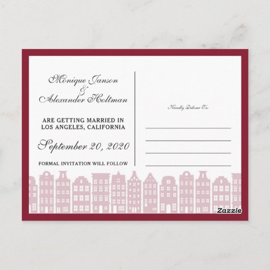 Carte Postale Amsterdam Canal Maisons Néerlandaises Enregistrer  (Dos)